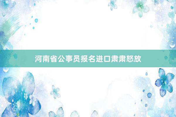 河南省公事员报名进口肃肃怒放