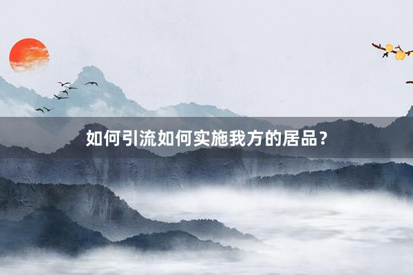 如何引流如何实施我方的居品？